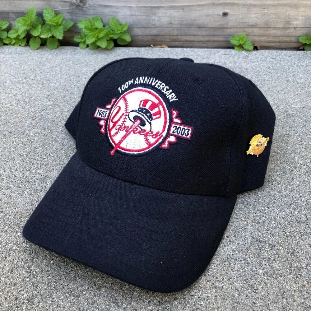 VTG TWINS ENTERPRISE INC 100th Anniversary Yankees Hat New York Wool Come w Pin‍